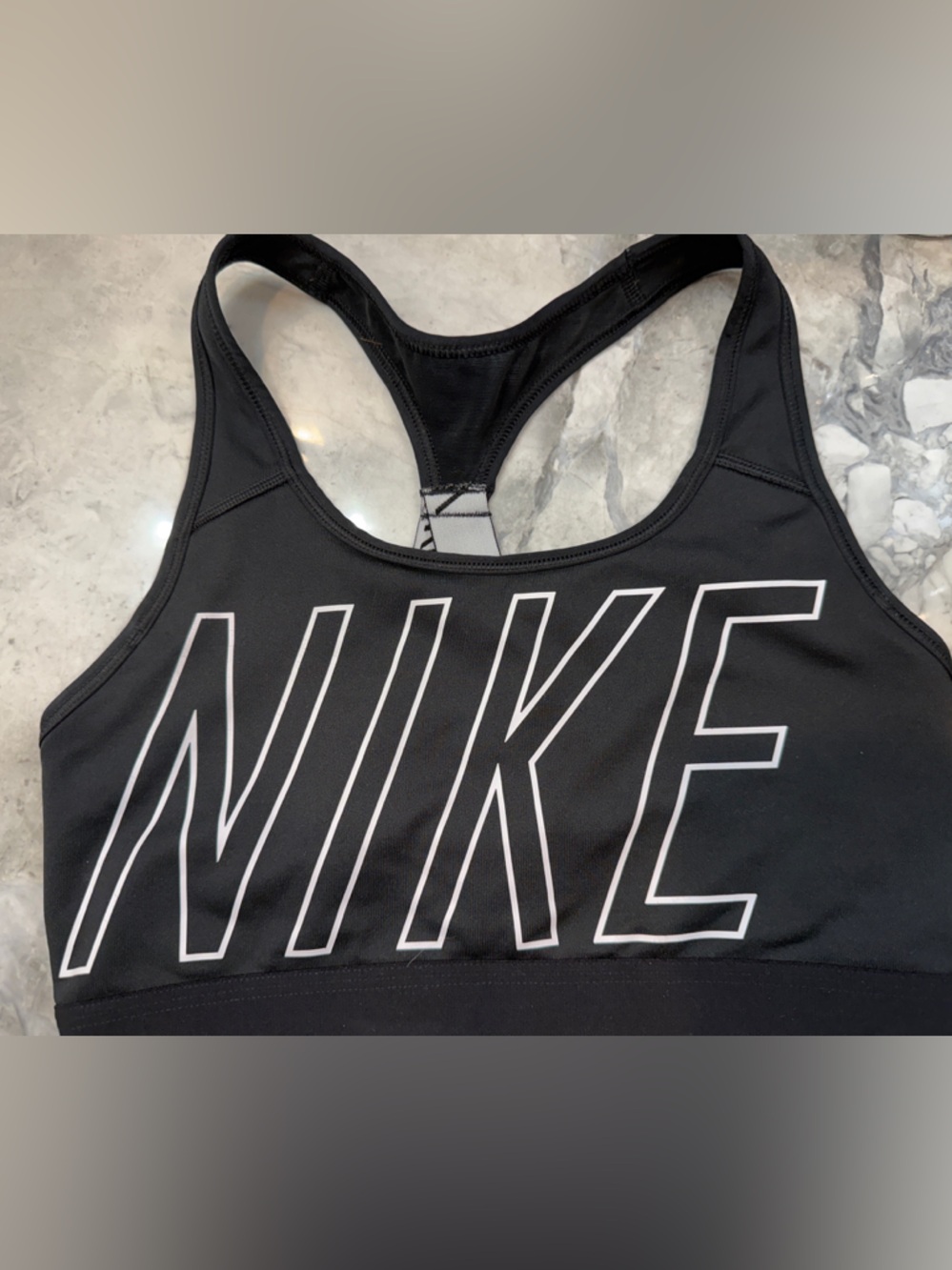 Nike Black Women's sports bra with White Logo